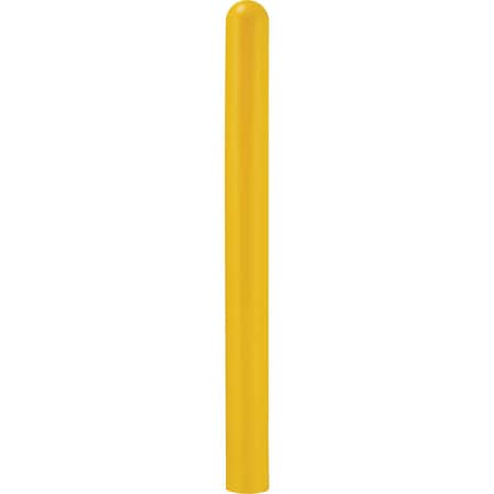 Global Industrial 60H Smooth Bollard Post Sleeve, 4  HDPE Dome Top, Yellow 238818YL